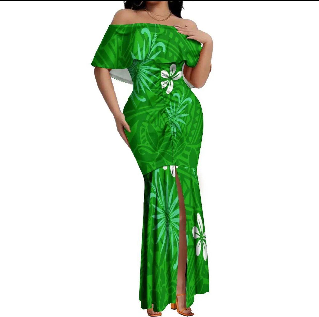 Island tropical fishtail dress