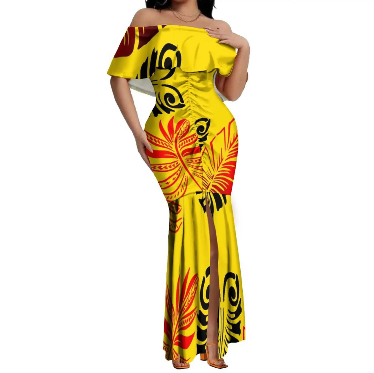 Island tropical fishtail dress